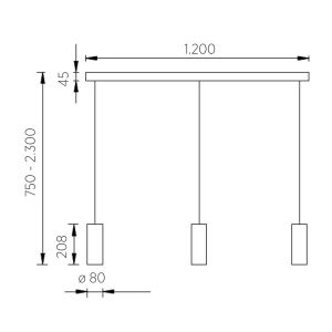 3er-LED-Pendelleuchte HELLI Nickel