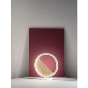 Fabas Luce LED-Tischleuchte PIERRE Weiß/Holz 3695-30-102