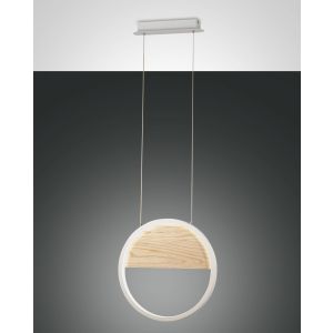 LED-Pendelleuchte PIERRE weiß/Holz