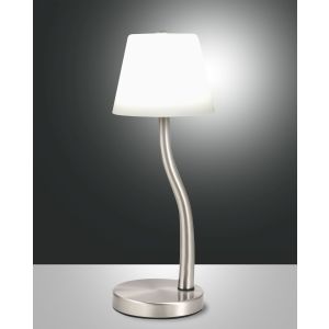 Fabas Luce LED-Tischleuchte IBLA Nickel satiniert 3703-30-178