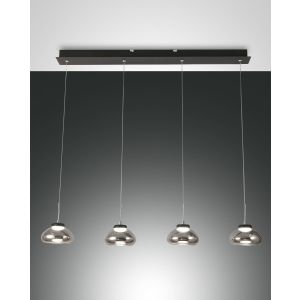 Fabas Luce 4er-LED-Pendelleuchte ARABELLA grau 3547-48-126