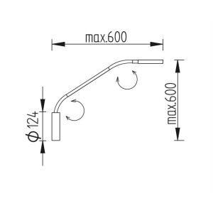 GKS Knapstein LED-Wandleuchte THEA Nickel matt (mit Gestensensor) 21.845.05