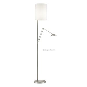 GKS Knapstein LED-Deckenfluter KIRA (mit Lesearm) Nickel matt/Chintz weiß 41.952.05-10