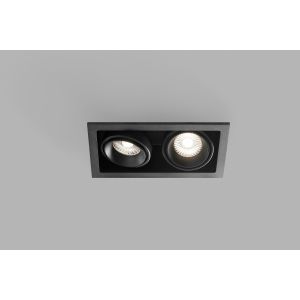 LED-2er-Einbaustrahler GHOST schwarz 20x11cm