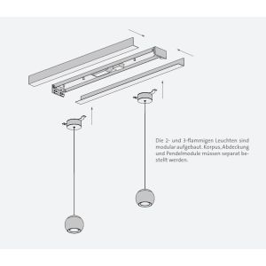 Oligo BALINO höhenverstellbare LED-2er-Pendelleuchte