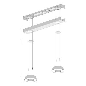 Oligo Höhenverstellbare LED-2er-Pendelleuchte GLANCE