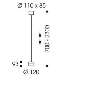 Oligo TUDOR LED-Einzelpendel mit Höhenverstellung