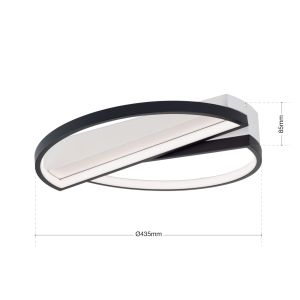 orion- LED-Deckenleuchte OLGA 43,5cm schwarz-weiß DL 7-693 schwarz-weiß 