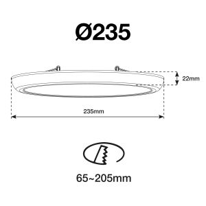 TLG SLC LED-Deckeneinbauleuchte IK06 ESSENTIA 23,5cm weiß (dimmbar) SLC1500