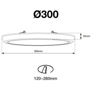 TLG SLC LED-Deckeneinbauleuchte IK06 ESSENTIA 30cm weiß (dimmbar) SLC1502