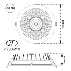 TLG SLC LED-Einbaustrahler SHIFT 23cm 18Watt weiß SLC1526