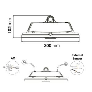 TLG SLC LED-Hochregalleuchte 30cm schwarz 4000K SLC8801