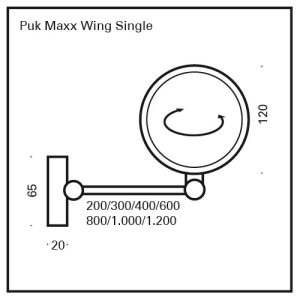 Top Light PUK MAXX WING SINGLE Wand-/Deckenleuchte