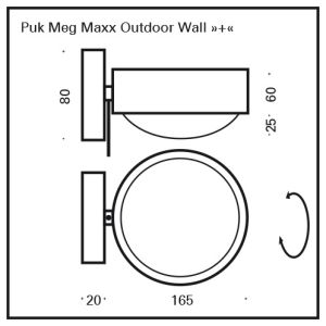 Top Light PUK MEG MAXX OUTDOOR WALL LED-Wandaußenleuchte 2-50811 2-50812