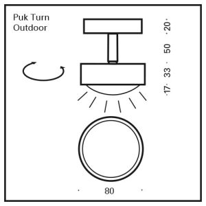 Top Light PUK MAXX OUTDOOR TURN LED-Deckenleuchte (Downlight) 2-4028001 2-4028002