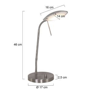 Steinhauer Lighting LED-Tischleuchte ELOI Silber 1315ST