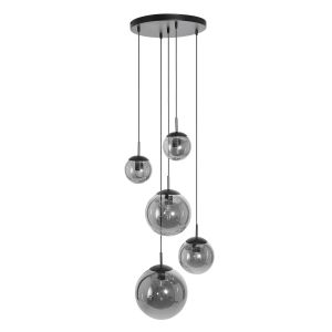 Steinhauer Lighting Pendelleuchte BOLLIQUE Schwarz 5-flammig 2730ZW