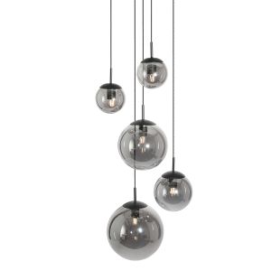 Steinhauer Lighting Pendelleuchte BOLLIQUE Schwarz 5-flammig 2730ZW