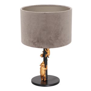 Steinhauer Lighting Tischleuchte ANIMAUX Grau Schwarz 20 cm 8234ZW