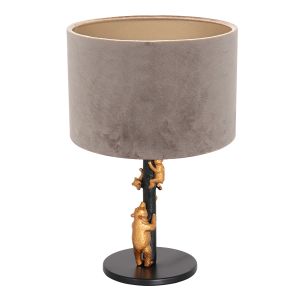 Steinhauer Lighting Tischleuchte ANIMAUX Grau Schwarz 20 cm 8234ZW