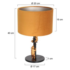 Steinhauer Lighting Tischleuchte ANIMAUX Gold Schwarz 20 cm 8235ZW