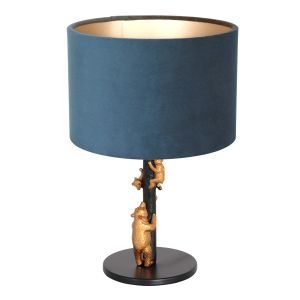 Steinhauer Lighting Tischleuchte ANIMAUX Blau Schwarz 20 cm 8236ZW