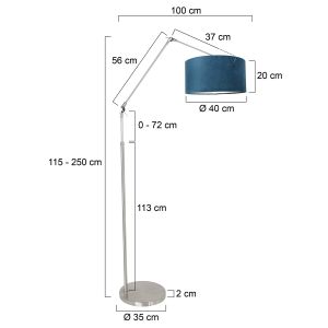 Steinhauer Lighting Stehleuchte PRESTIGE CHIC Blau Stahl 8237ST