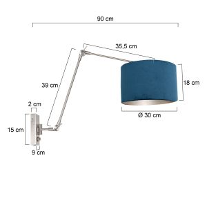 Steinhauer Lighting Wandleuchte PRESTIGE CHIC Blau Stahl 8238ST