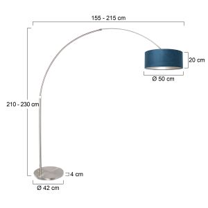 Steinhauer Lighting Bogenleuchte SPARKLED LIGHT Blau Stahl 8241ST