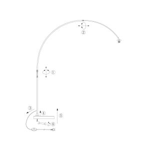 Steinhauer Lighting Bogenleuchte SPARKLED LIGHT Blau Stahl 8241ST
