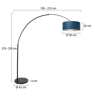 Steinhauer Lighting Bogenleuchte SPARKLED LIGHT Blau Schwarz 8242ZW