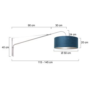 Steinhauer Lighting Wandleuchte ELEGANT CLASSY Blau Stahl 8243ST