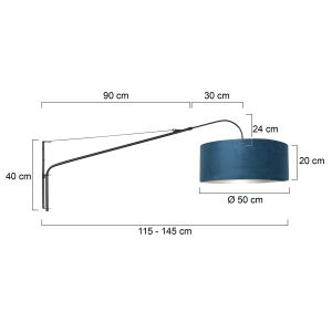 Steinhauer Lighting Wandleuchte ELEGANT CLASSY Blau Schwarz 8244ZW