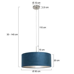 Steinhauer Lighting Pendelleuchte SPARKLED LIGHT Blau Stahl 50 cm 8247ST