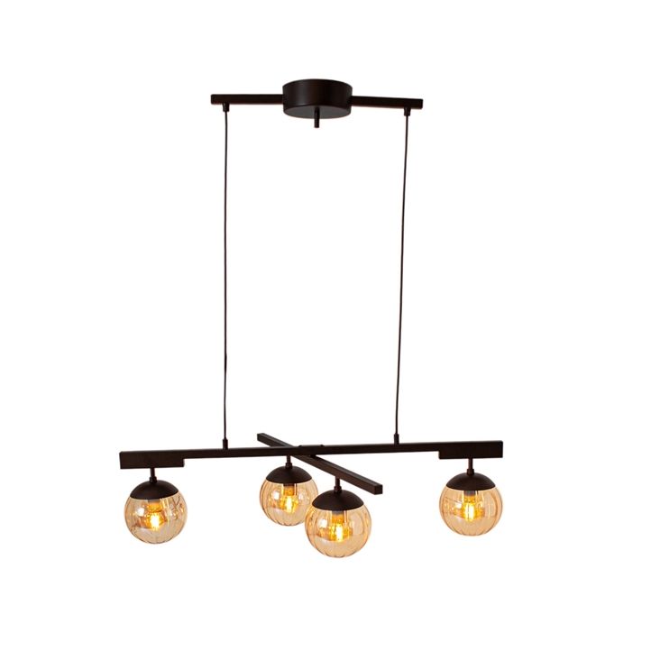 By Rydens Pendelleuchte Labelle 4-flam Schwarz/Amber 4201750-5503