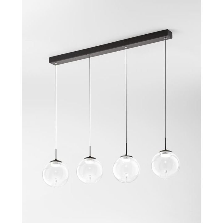 LED-Pendelleuchte Ariel Schwarz transparent Tropfen