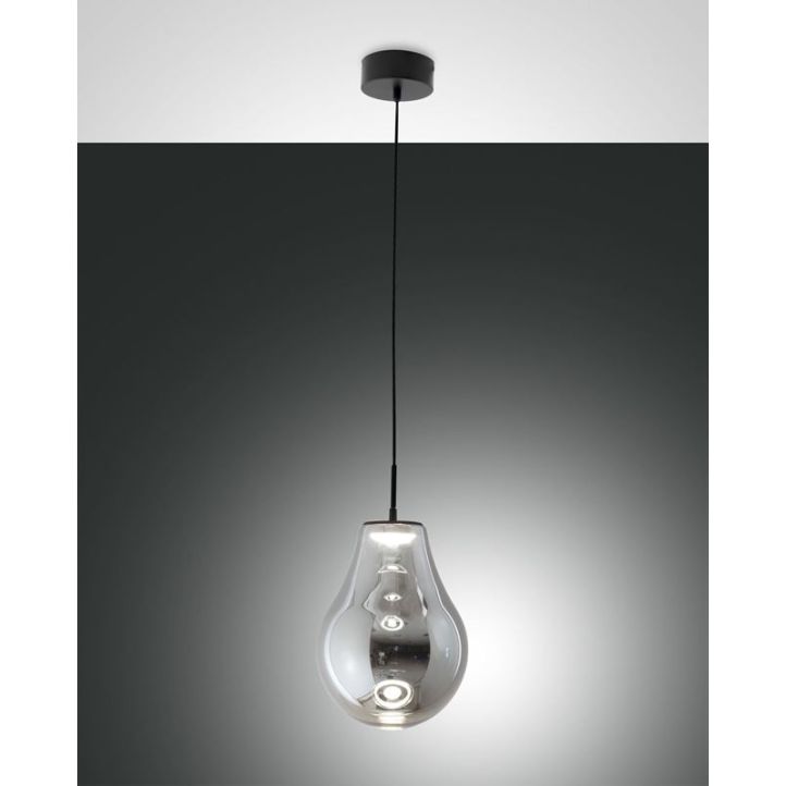 LED-Pendelleuchte Noa Schwarz Rauchglas 