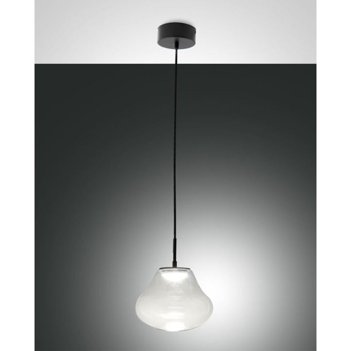 LED-Pendelleuchte Deva Schwarz transparent 