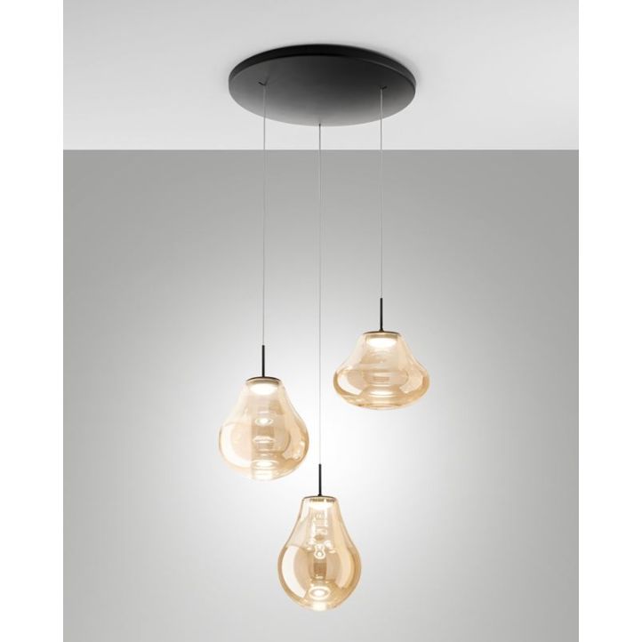 LED-Pendelleuchte Deva Schwarz Amber 