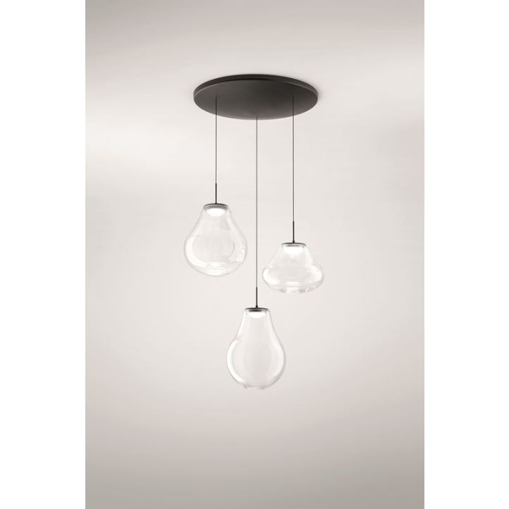 LED-Pendelleuchte Deva Schwarz transparent 
