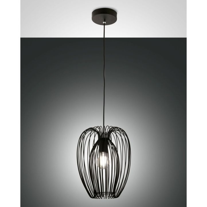 Fabas Luce Pendelleuchte CAMP Schwarz 25 cm 3677-40-101