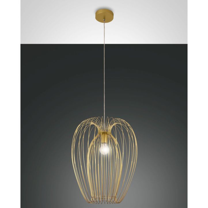 Fabas Luce Pendelleuchte CAMP Gold matt 40 cm 3677-45-225
