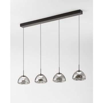 LED-Pendelleuchte Lucille Schwarz Rauchglas 