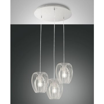 Fabas Luce 3er-Pendelleuchte CAMP Weiß 50 cm 3677-47-102