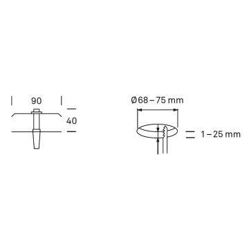 Ribag Hohlraum-Adapter zu KIVO LED-Pendelleuchte (weiß)