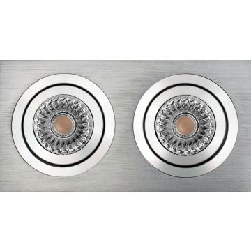 Einbaustrahler MOK KARDAN DUO 2x50W GU5,3 45° alu