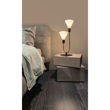 Cattaneo LED-Tischleuchte Smith Tischleuchte 20x45 cm rohes Messing 904/2 L-Raw Brass