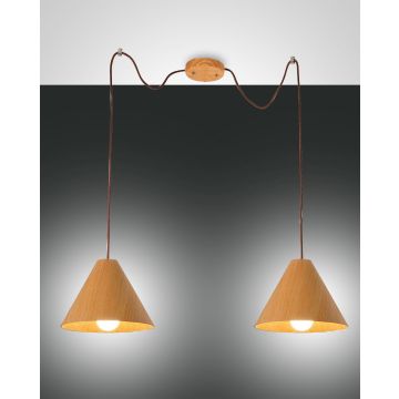 Fabas Luce 2er-Pendelleuchte ESINO Eiche 3630-46-215