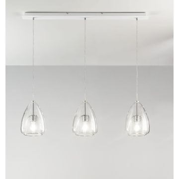 Fabas Luce 3er-Pendelleuchte BRITTON Transparent 3673-48-241