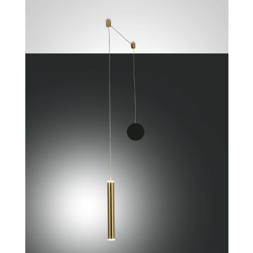 Fabas Luce LED-Pendelleuchte PRADO Schwarz/Messing satiniert  3685-41-209